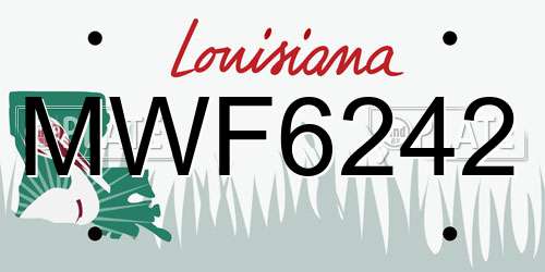 MWF6242 Louisiana License Plate