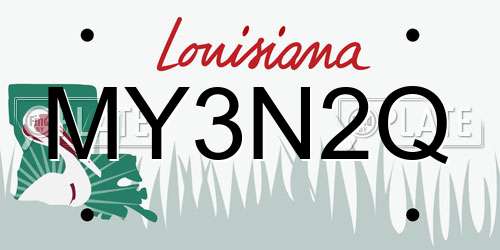 MY3N2Q Louisiana License Plate