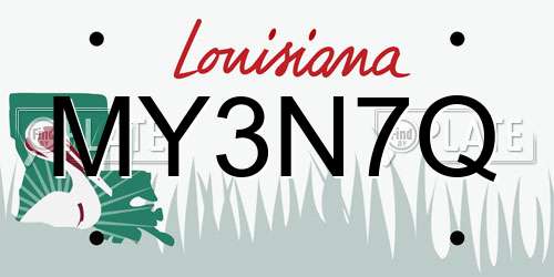 MY3N7Q Louisiana License Plate