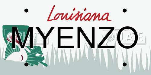 MYENZO Louisiana License Plate