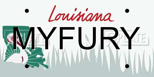 MYFURY Louisiana License Plate