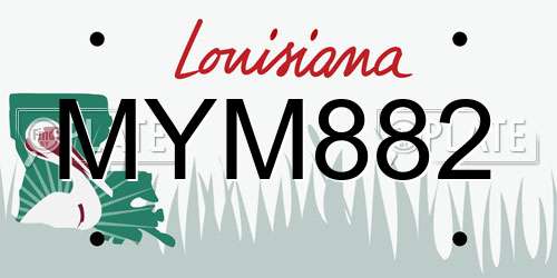 MYM882 Louisiana License Plate