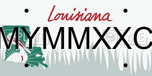 MYMMXXC Louisiana License Plate