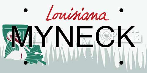 MYNECK Louisiana License Plate