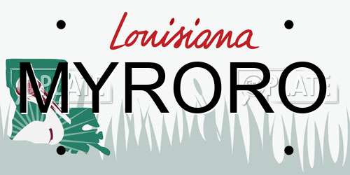 MYRORO Louisiana License Plate