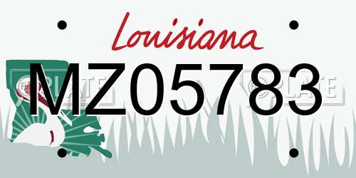 MZ05783 Louisiana License Plate