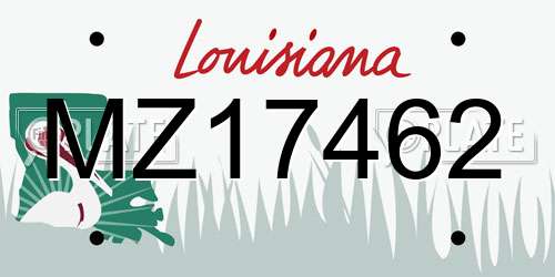 MZ17462 Louisiana License Plate