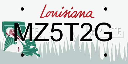 MZ5T2G Louisiana License Plate