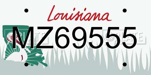 MZ69555 Louisiana License Plate