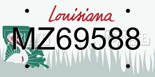 MZ69588 Louisiana License Plate