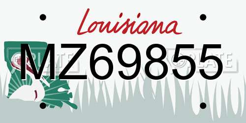 MZ69855 Louisiana License Plate
