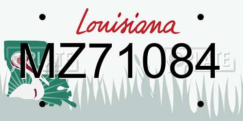 MZ71084 Louisiana License Plate