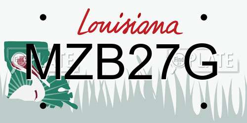 MZB27G Louisiana License Plate