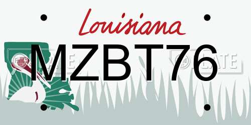 MZBT76 Louisiana License Plate