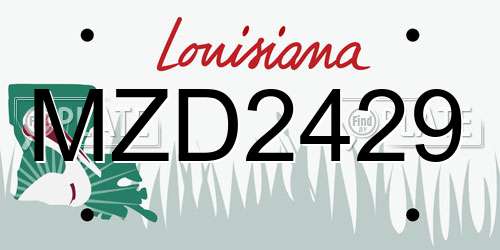 MZD2429 Louisiana License Plate