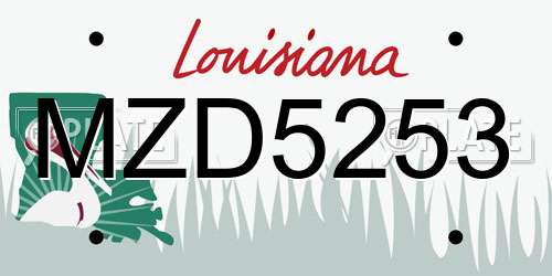 MZD5253 Louisiana License Plate