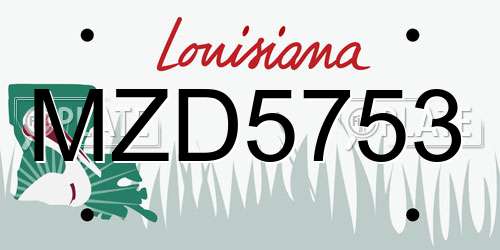 MZD5753 Louisiana License Plate