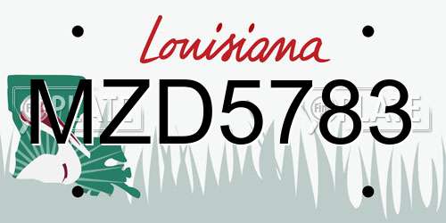 MZD5783 Louisiana License Plate