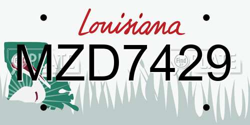 MZD7429 Louisiana License Plate