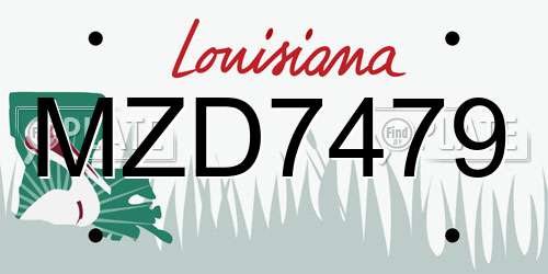 MZD7479 Louisiana License Plate