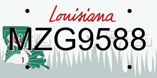 MZG9588 Louisiana License Plate