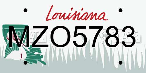 MZO5783 Louisiana License Plate