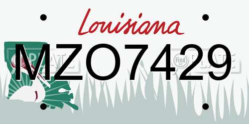MZO7429 Louisiana License Plate