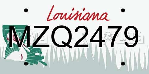 MZQ2479 Louisiana License Plate