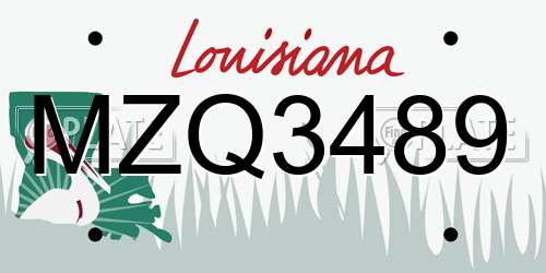 MZQ3489 Louisiana License Plate