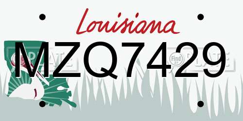 MZQ7429 Louisiana License Plate