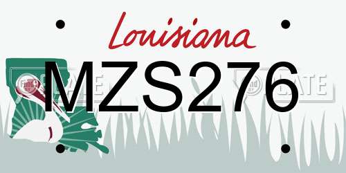 MZS276 Louisiana License Plate