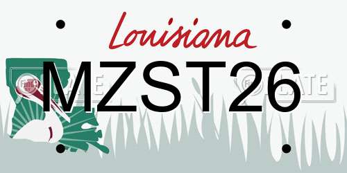 MZST26 Louisiana License Plate