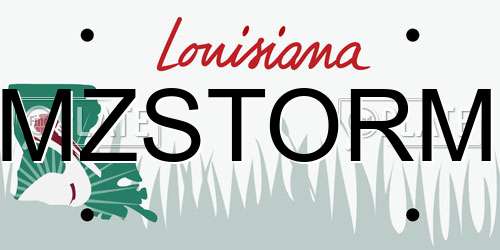 MZSTORM Louisiana License Plate