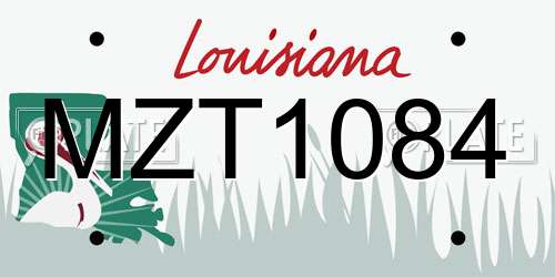 MZT1084 Louisiana License Plate