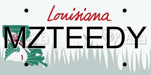 MZTEEDY Louisiana License Plate