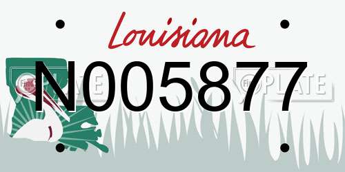 N005877 Louisiana License Plate
