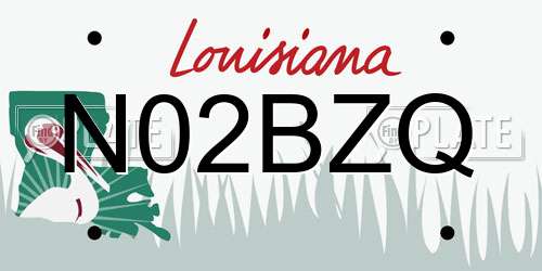 N02BZQ Louisiana License Plate