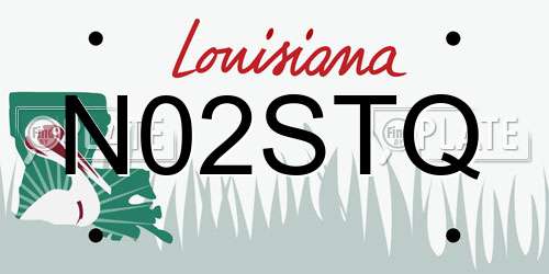 N02STQ Louisiana License Plate