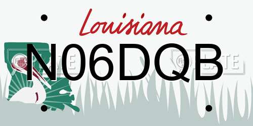 N06DQB Louisiana License Plate