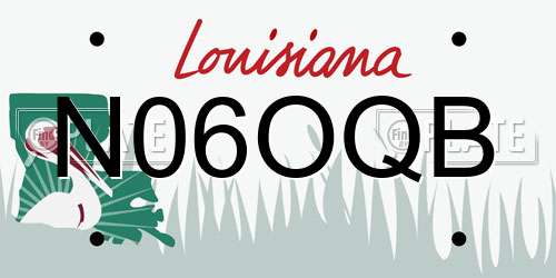N06OQB Louisiana License Plate