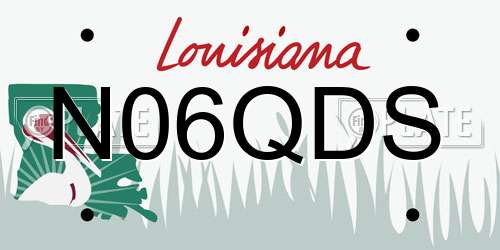 N06QDS Louisiana License Plate