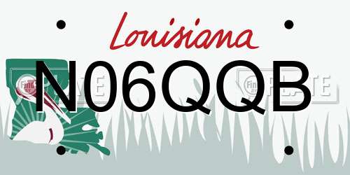 N06QQB Louisiana License Plate