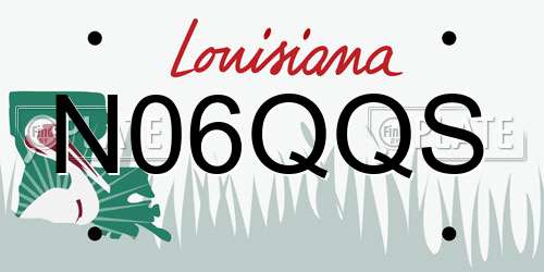 N06QQS Louisiana License Plate