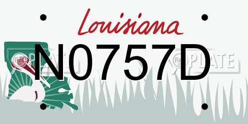 N0757D Louisiana License Plate