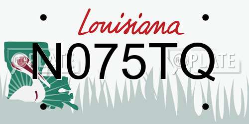 N075TQ Louisiana License Plate