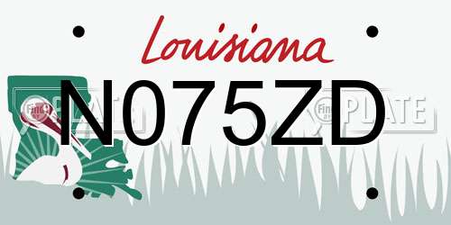 N075ZD Louisiana License Plate