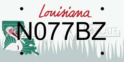 N077BZ Louisiana License Plate