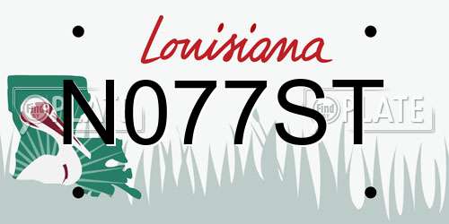 N077ST Louisiana License Plate