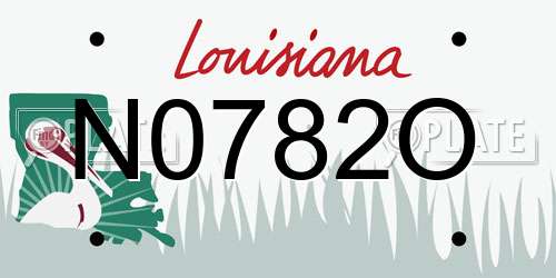 N0782O Louisiana License Plate