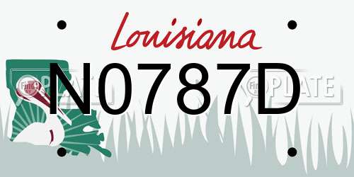 N0787D Louisiana License Plate